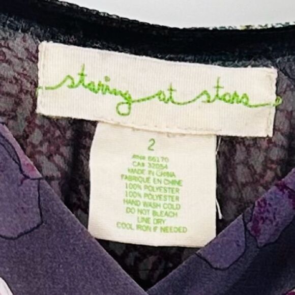 UO Staring at Stars purple green babydoll dress floral size 2 - Picture 8 of 8